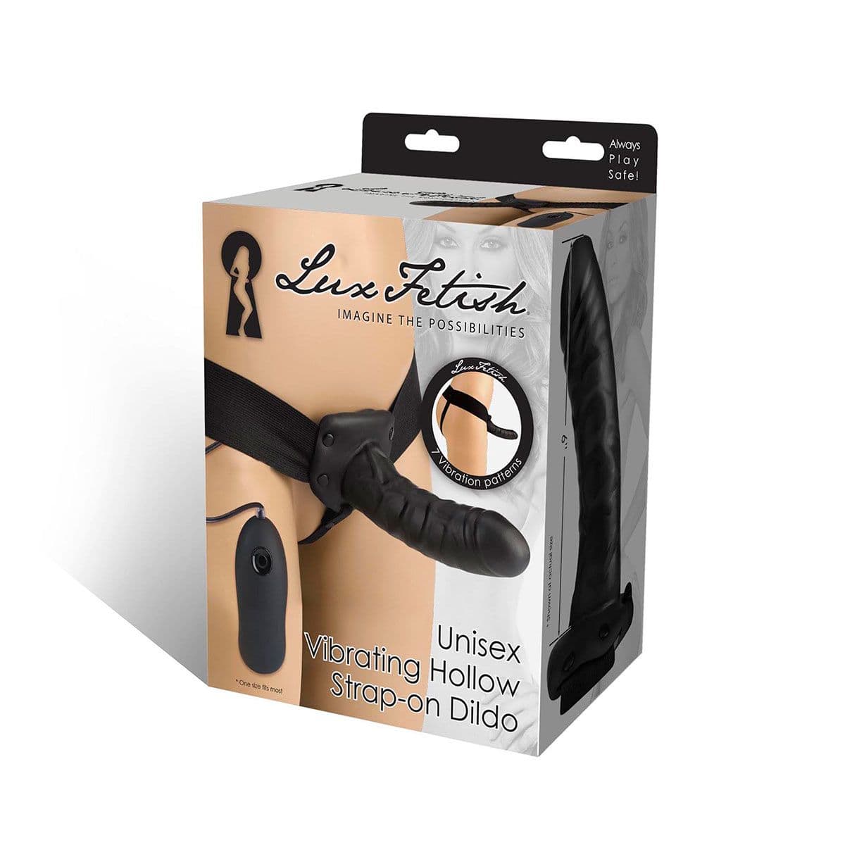 Чёрный полый страпон с вибрацией Unisex Vibrating Hollow Strap-On - 14 см. — фото 2
