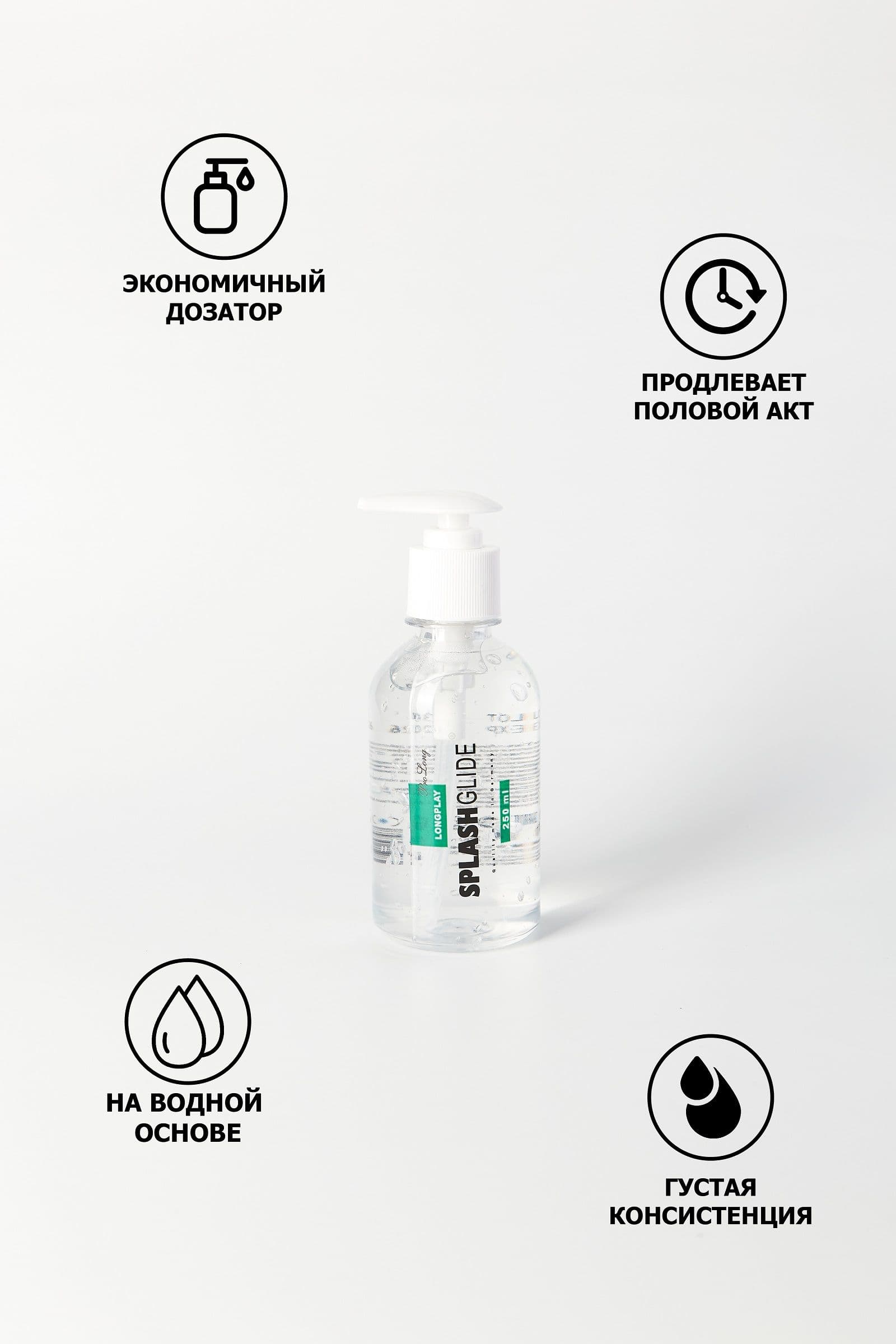 Пролонгирующий лубрикант на водной основе Splashglide Long Play Prolong - 250 мл. — фото 6