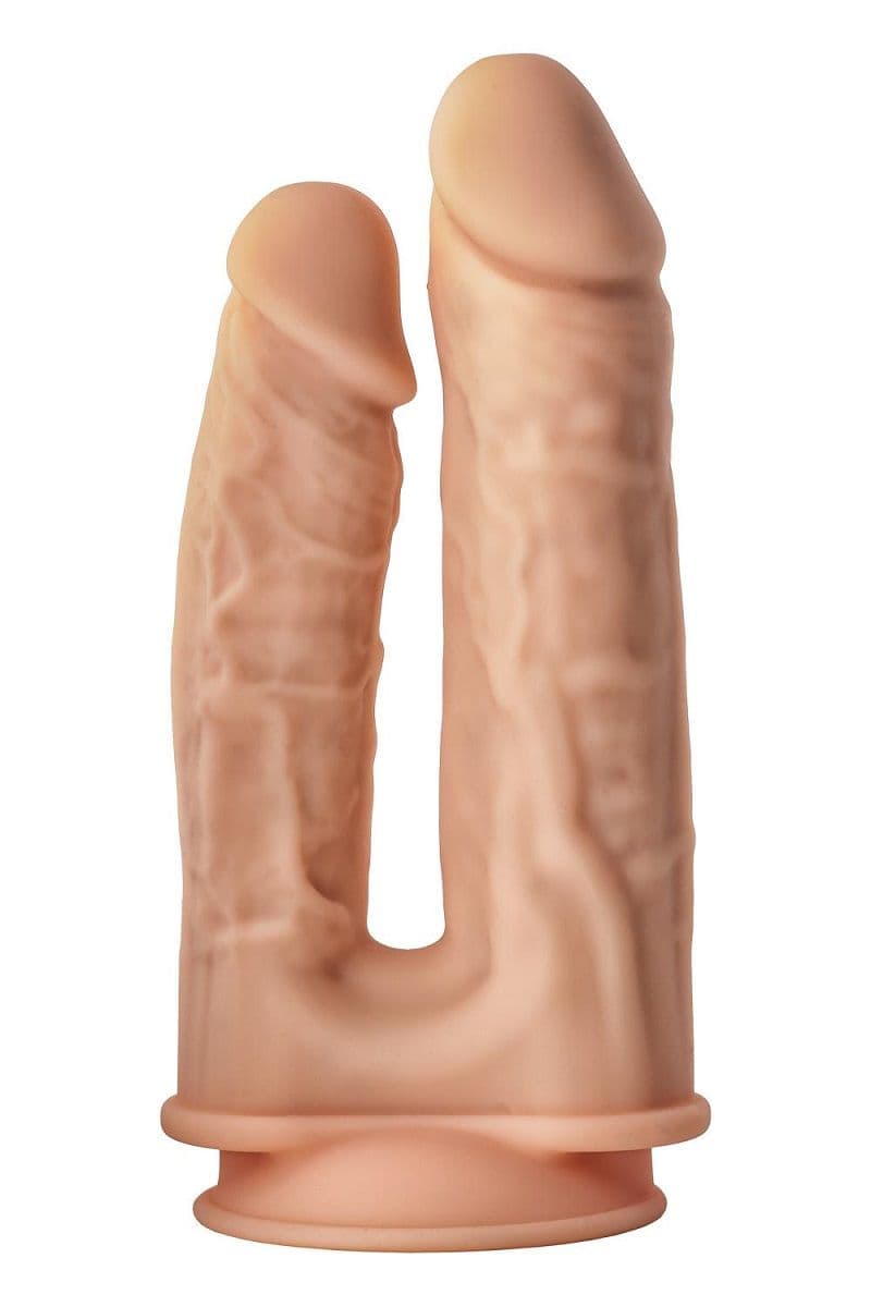 Телесный анально-вагинальный фаллоимитатор Double Penetrator - 19,5 см. — фото 3