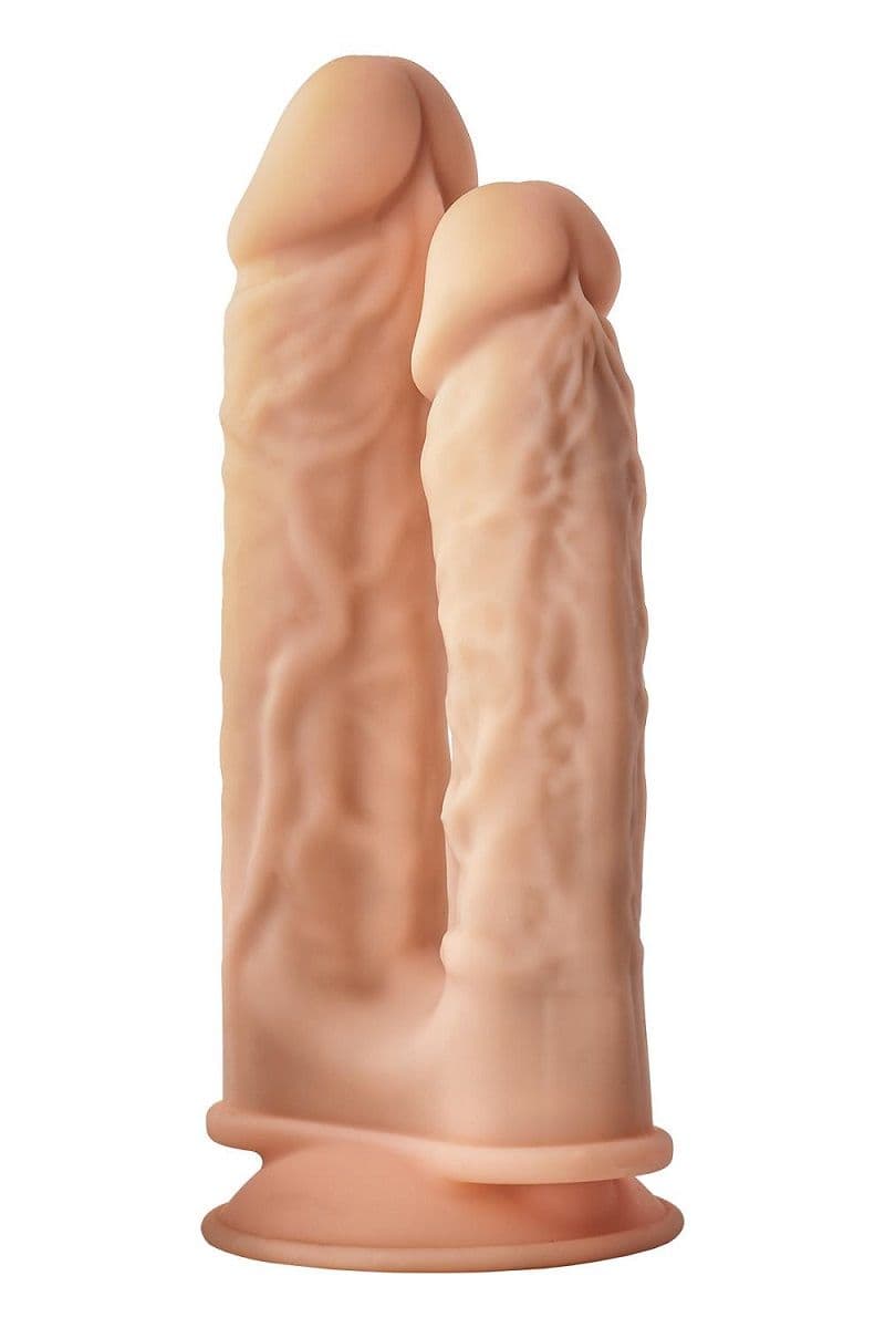 Телесный анально-вагинальный фаллоимитатор Double Penetrator - 19,5 см. — фото 5