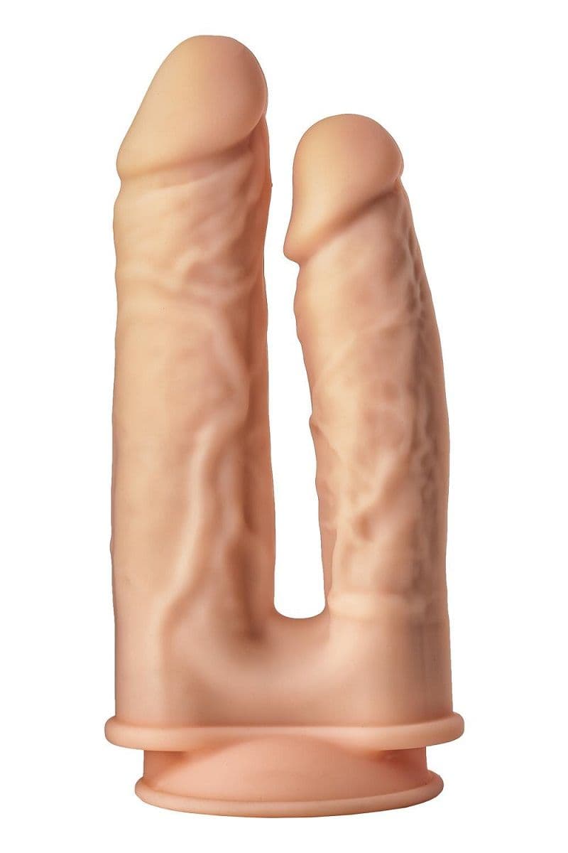 Телесный анально-вагинальный фаллоимитатор Double Penetrator - 19,5 см. — фото 6