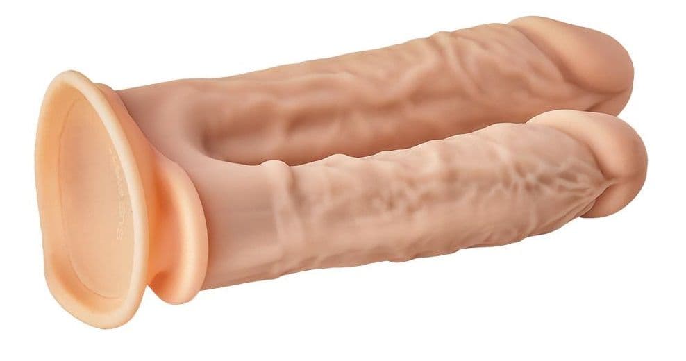 Телесный анально-вагинальный фаллоимитатор Double Penetrator - 19,5 см. — фото 7