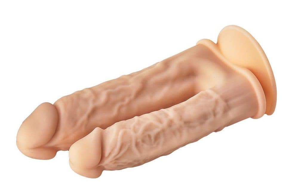 Телесный анально-вагинальный фаллоимитатор Double Penetrator - 19,5 см. — фото 8