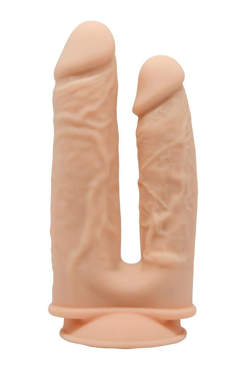 Телесный анально-вагинальный фаллоимитатор Double Penetrator - 19,5 см. — фото 1