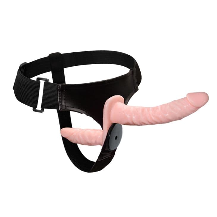 Женский страпон с вибрацией и вагинальной пробкой Ultra Passionate Harness - 18 см. — фото 1
